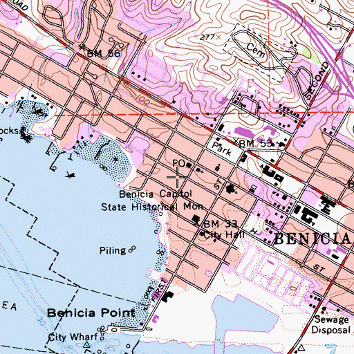 Topographic Map of Mills College (historical), CA