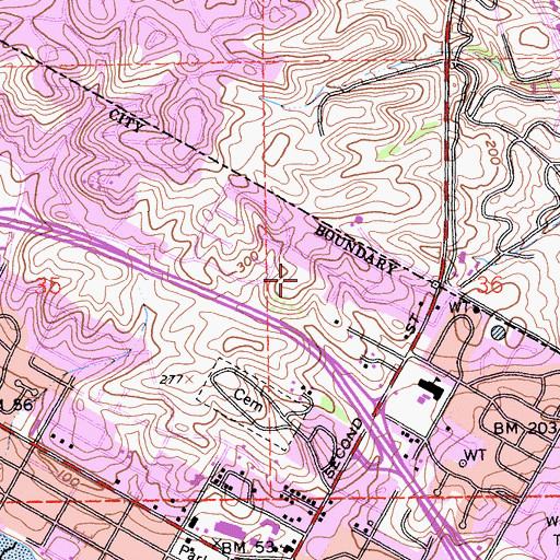 Topographic Map of Overlook Park, CA