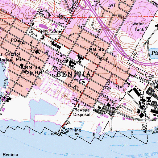 Topographic Map of Saint Dominics Catholic Church, CA