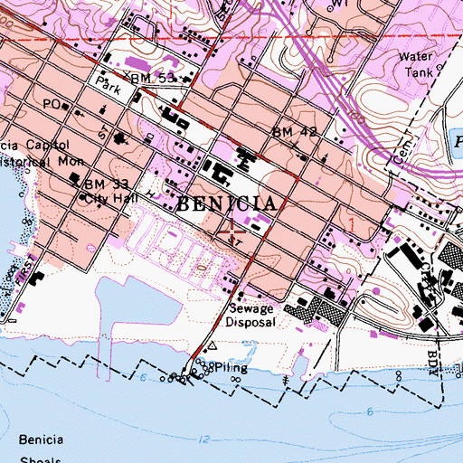 Topographic Map of Saint Dominics Priory School, CA