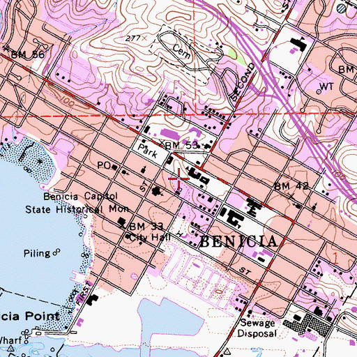 Topographic Map of Saint Marys College of the Pacific (historical), CA