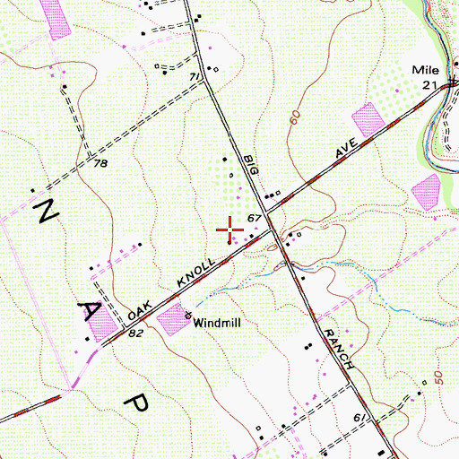 Topographic Map of Eshcol Winery, CA