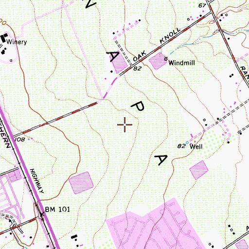 Topographic Map of Monticello Vineyards, CA