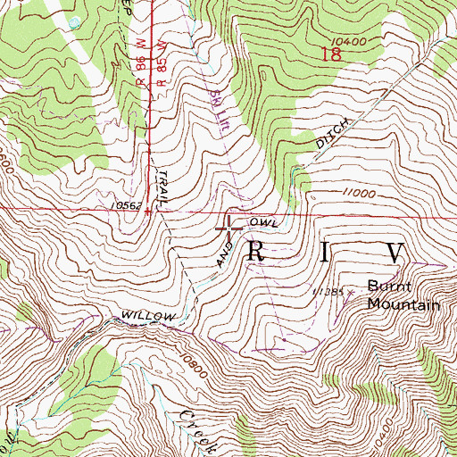 Topographic Map of Willow and Owl Ditch, CO