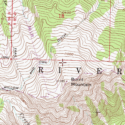 Topographic Map of Burnt Mountain, CO