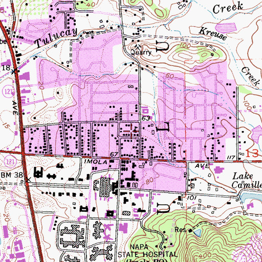 Topographic Map of Shurtleff Park, CA