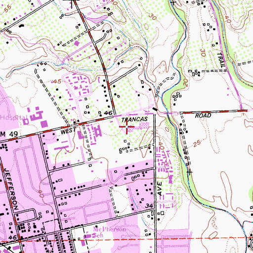 Topographic Map of Silverado Plaza Shopping Center, CA