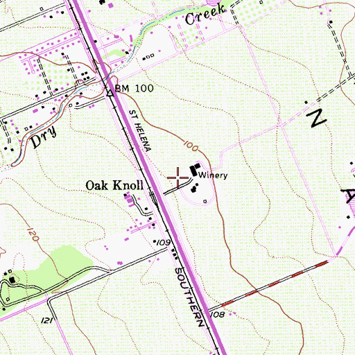 Topographic Map of The Pethen Vineyards, CA