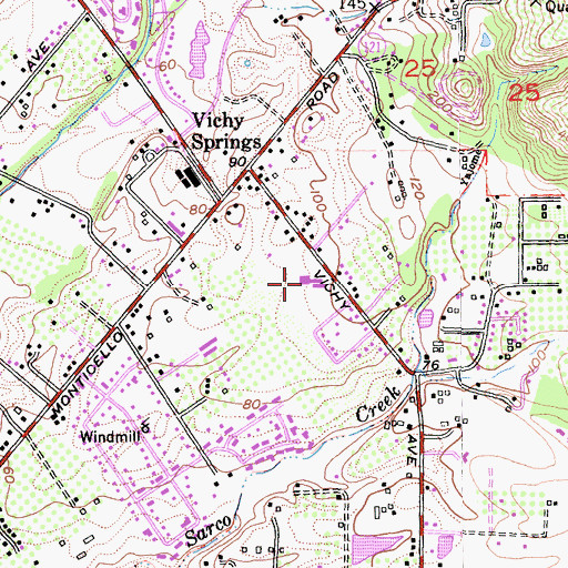 Topographic Map of Vichy Elementary School, CA