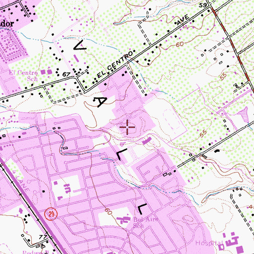 Topographic Map of Vintage High School, CA