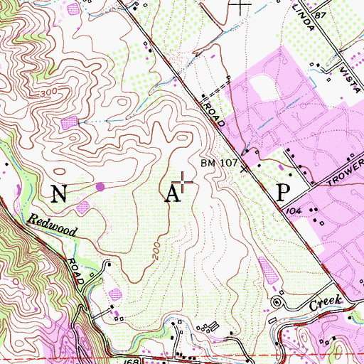 Topographic Map of Alston Park, CA