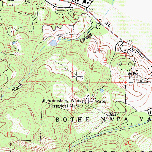 Topographic Map of Alta Vineyard, CA