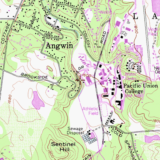 Topographic Map of Angqin Plaza Shopping Center, CA