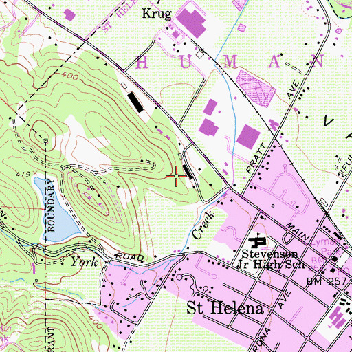 Topographic Map of Beringer Brothers Winery, CA