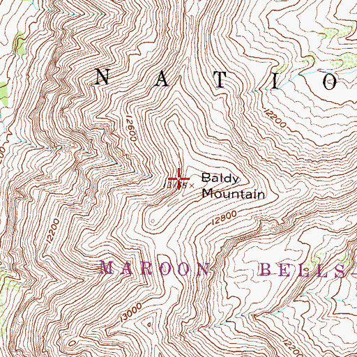 Topographic Map of Baldy Mountain, CO