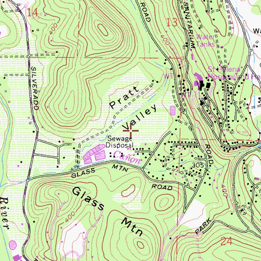 Topographic Map of Chateau Boswell Winery, CA