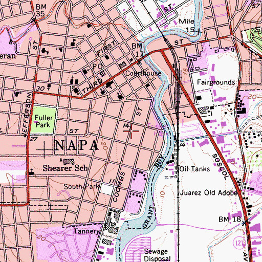 Topographic Map of Churchill Manor, CA