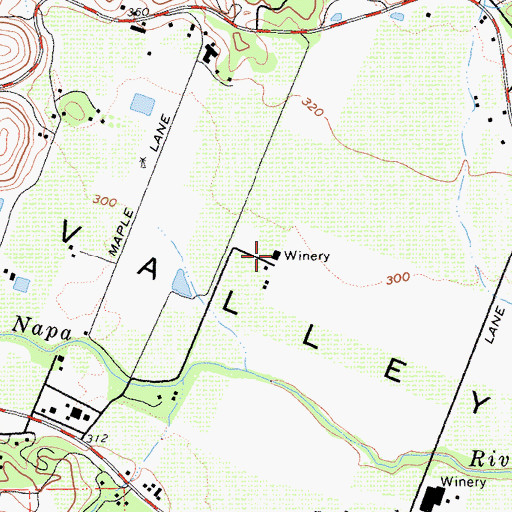 Topographic Map of Cuvaison Winery, CA