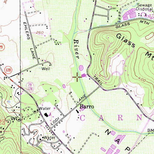 Topographic Map of Duckhorn Vineyards, CA
