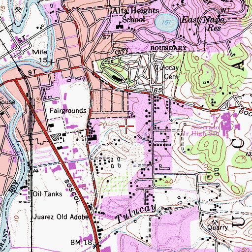 Topographic Map of Fairview Park, CA