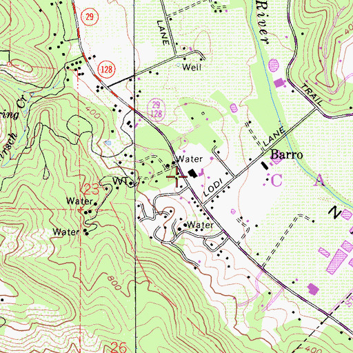 Topographic Map of Freemark Abbey Winery, CA