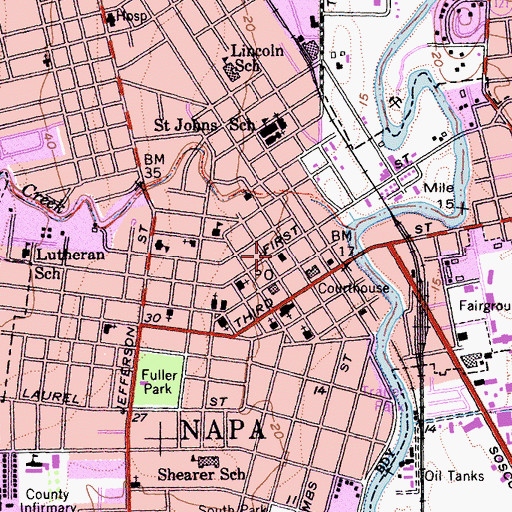Topographic Map of Goodman Library, CA