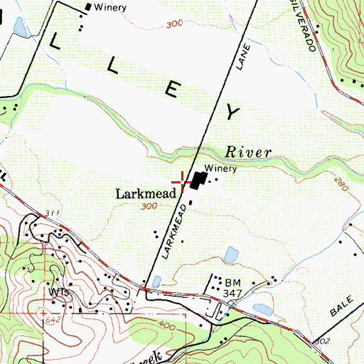 Topographic Map of Hanns Kornell Champagne Cellars, CA