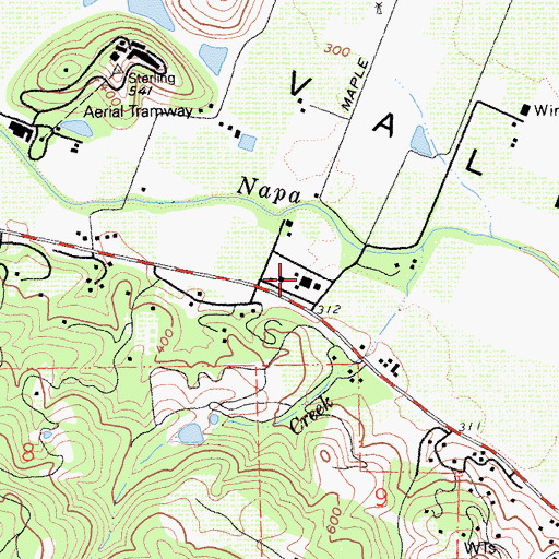 Topographic Map of L Pocai and Sons Winery, CA