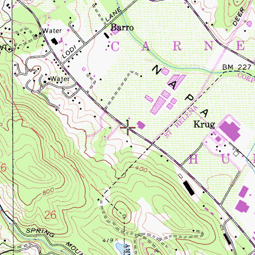 Topographic Map of Markham Winery, CA