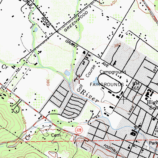 Topographic Map of Mount Saint Helena Golf Course, CA