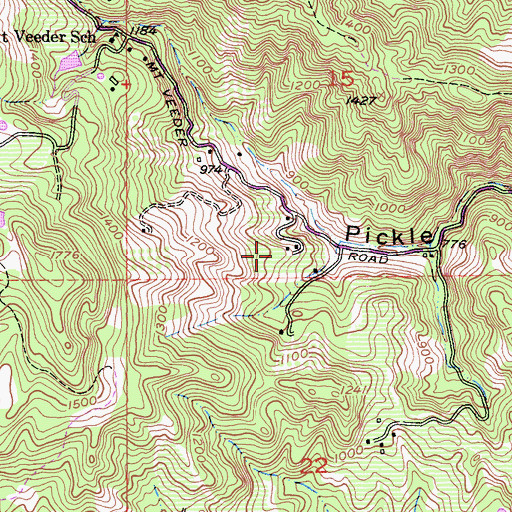 Topographic Map of Mount Veeder Winery, CA