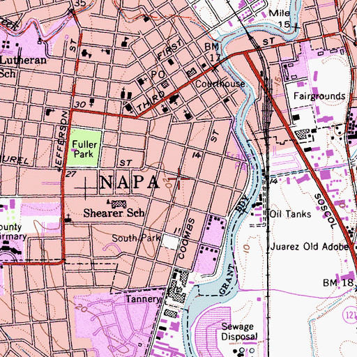 Topographic Map of Napa Abajo, CA