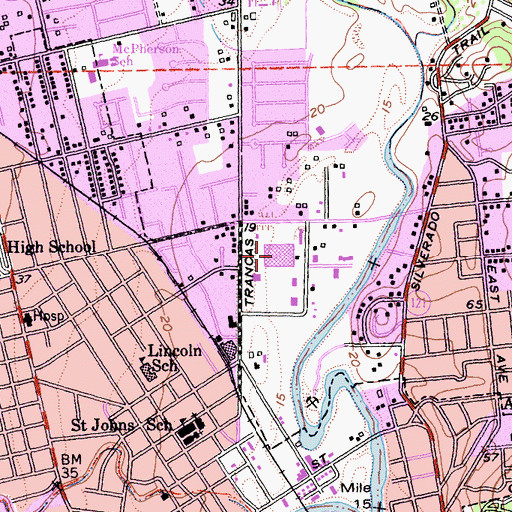 Topographic Map of Napa Retail Center Shopping Center, CA