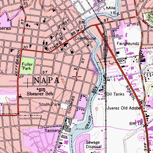 Topographic Map of Manassee Mansion, CA