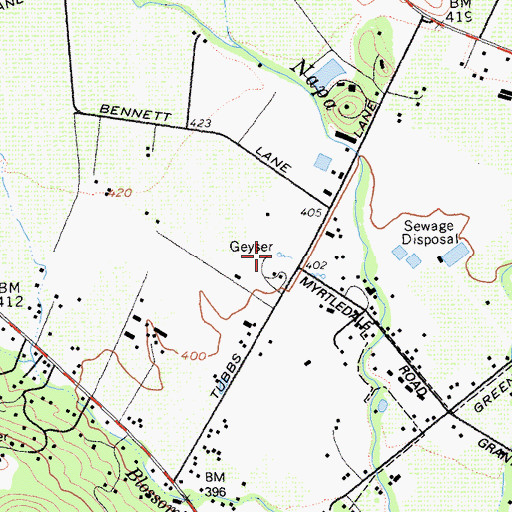 Topographic Map of Old Faithful Geyser of California, CA