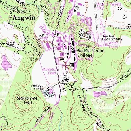 Topographic Map of Pacific Auditorium, CA
