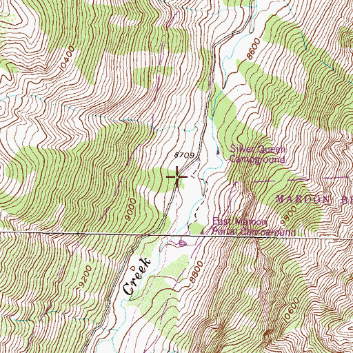 Topographic Map of Maroon Creek Campground 4, CO