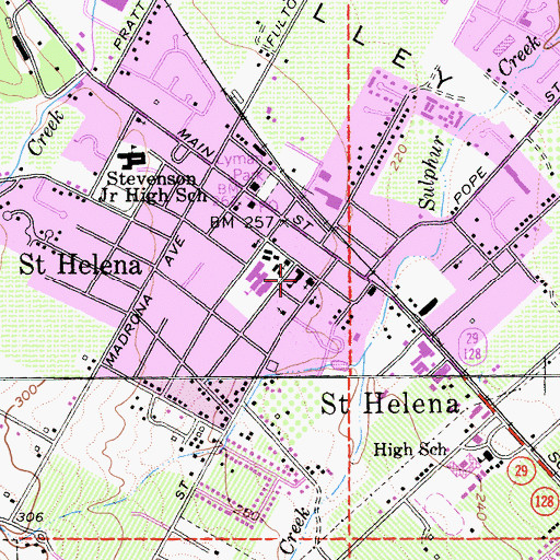 Topographic Map of Saint Helena Catholic Church, CA