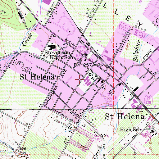 Topographic Map of Saint Helena Elementary School, CA