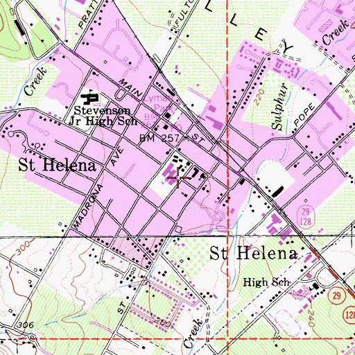 Topographic Map of Saint Helena Catholic School, CA