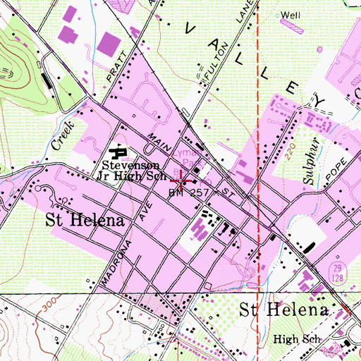 Topographic Map of Saint Helena Post Office, CA
