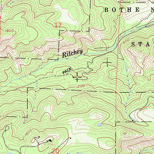 Topographic Map of Spring Trail, CA
