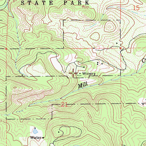 Topographic Map of Stony Hill Vineyard, CA