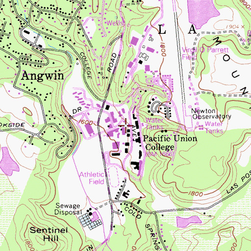 Topographic Map of W E Nelson Memorial Library, CA