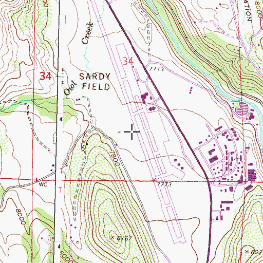 Topographic Map of Aspen-Pitkin County Airport/Sardy Field, CO