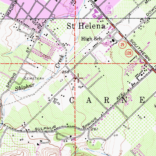 Topographic Map of Crane Park, CA