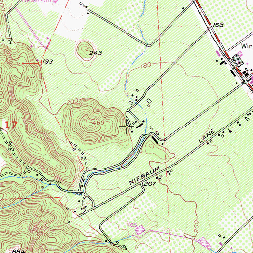 Topographic Map of Inglenook Vineyards, CA