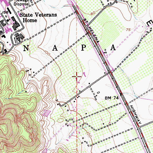 Topographic Map of Lakespring Winery, CA