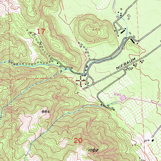 Topographic Map of Niebaum Coppola Estate, CA