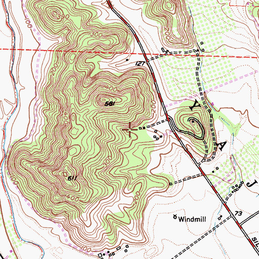 Topographic Map of Pine Ridge Winery, CA
